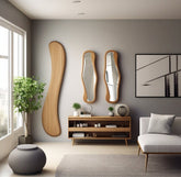 Asymmetrical Wooden Frame Mirror