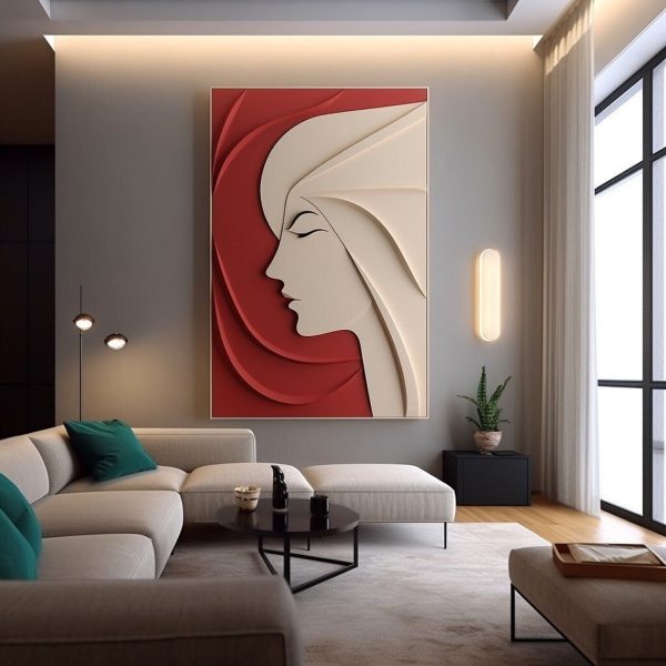 3D Minimalist Wavy Wooden Character Wall Art