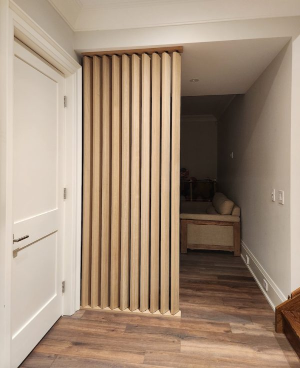 Custom-Made Wooden Slat Partition