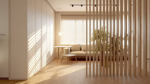 Custom-Made Wooden Slat Partition