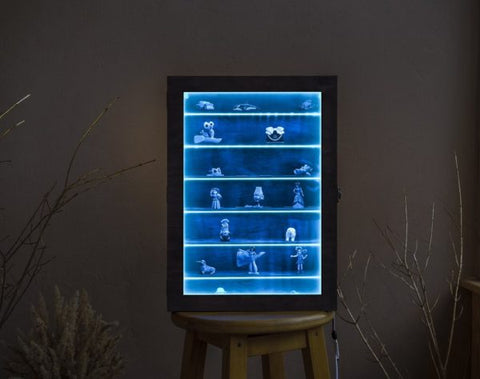 LED-Lit Wooden Display Case