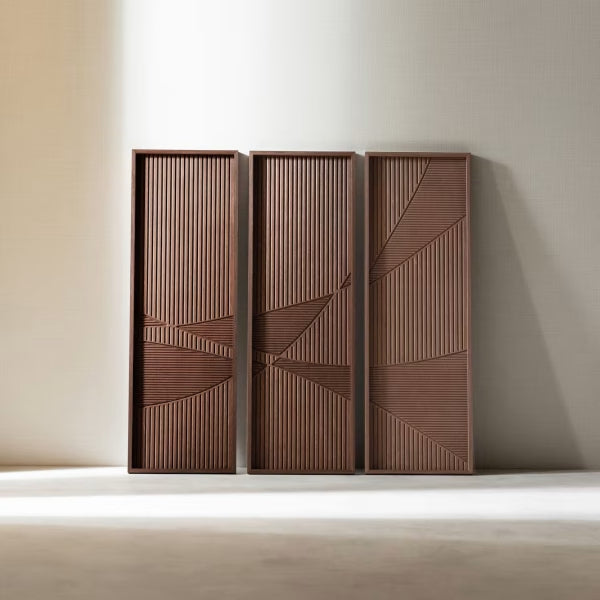 Linera Geometric Wooden Wall Art – Minimalist Natural Design