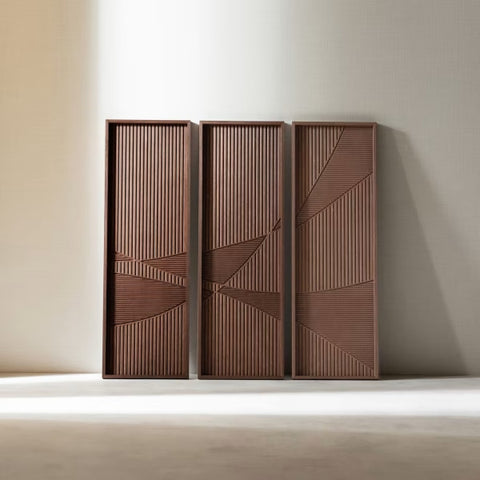 Linera Geometric Wooden Wall Art – Minimalist Natural Design