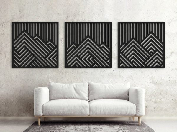 Modern Wood Wall Art | Mountains wall art