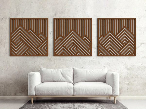 Modern Wood Wall Art | Mountains wall art