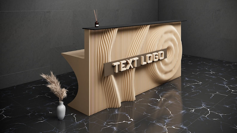 Parametric Office Desk With Text Logo