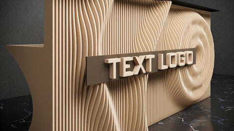 Parametric Office Desk With Text Logo