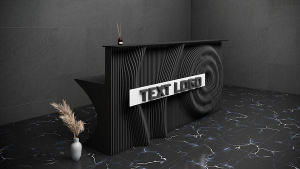 Parametric Office Desk With Text Logo