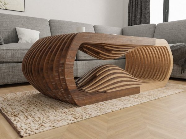 Parametric Two Color Coffee Table, modern table for office or restaurents