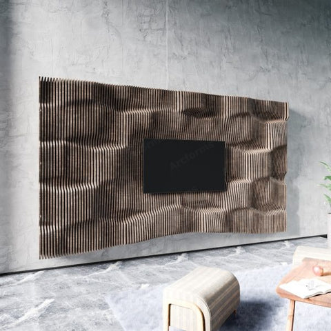 Parametric Wavy Media Wall Decor