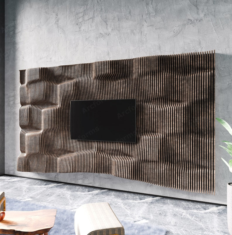 Parametric Wavy Media Wall Decor