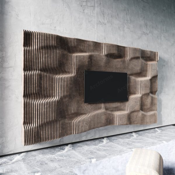 Parametric Wavy Media Wall Decor