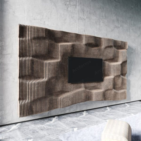 Parametric Wavy Media Wall Decor