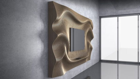 Parametric Wavy Wooden Media Wall Decor