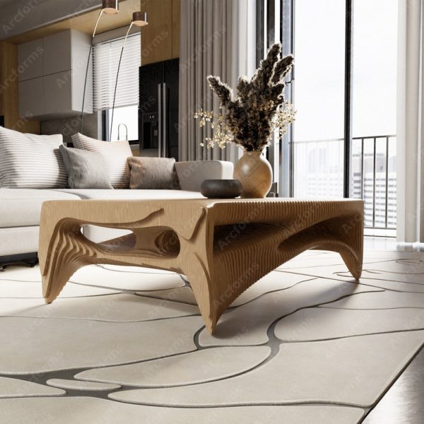 Parametric Wavy Wooden Table Decor