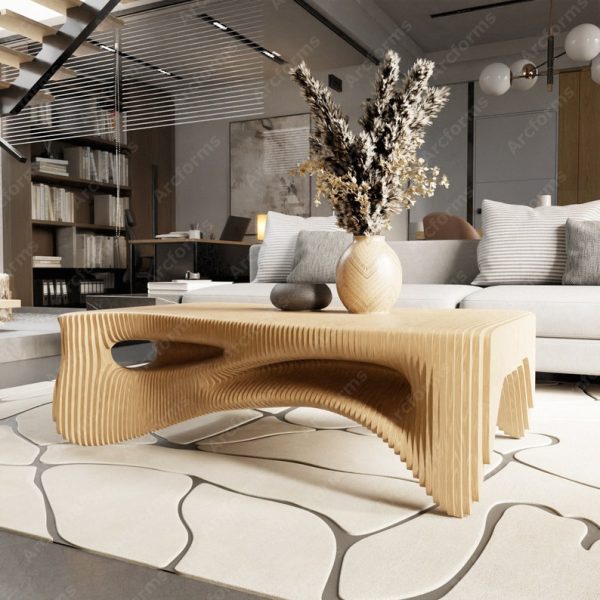 Parametric Wavy Wooden Table Decor