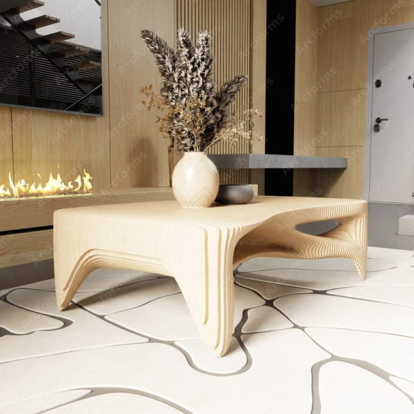 Parametric Wavy Wooden Table Decor