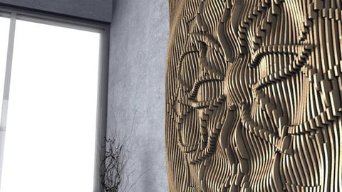 Parametric Wavy Wooden Wall Art