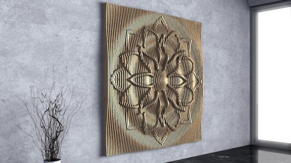 Parametric Wavy Wooden Wall Art