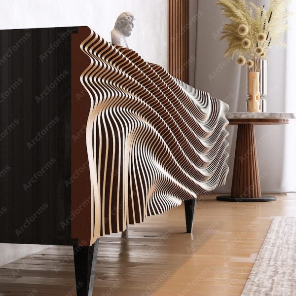 Parametric Wood TV Unit