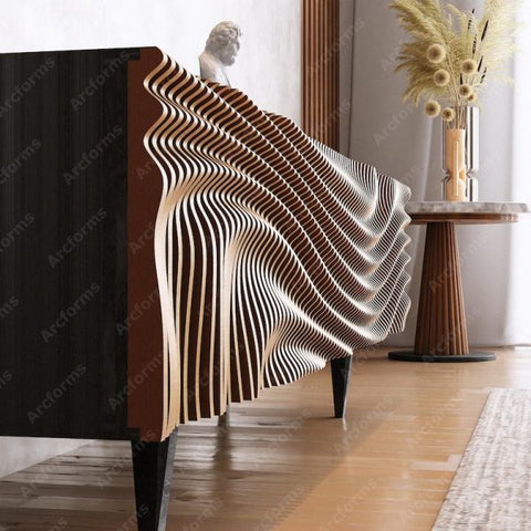 Parametric Wood TV Unit