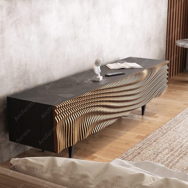 Parametric Wood TV Unit