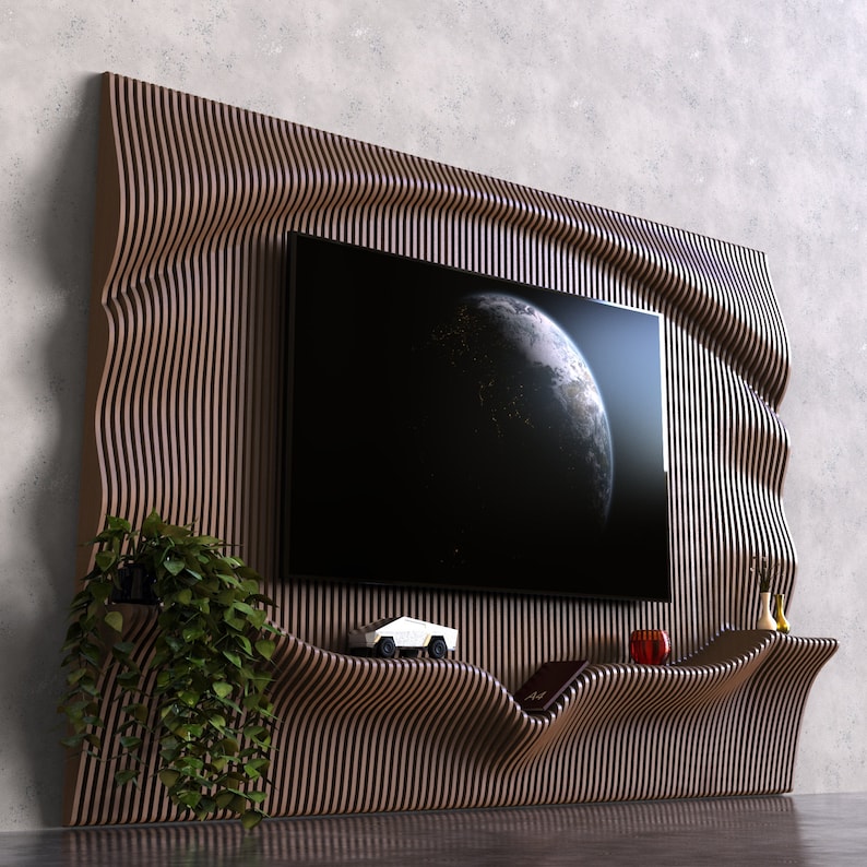 Parametric Wooden Media Wall Decor