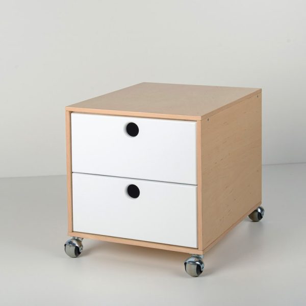 Under-Desk Filing Cabinet with Cushioned Seat