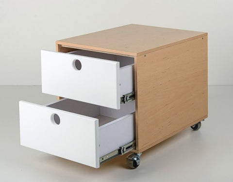 Under-Desk Filing Cabinet with Cushioned Seat