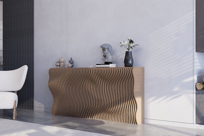 Wavy Wooden Entryway Console