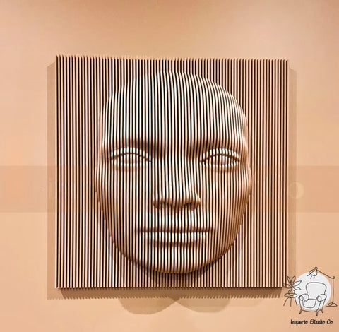 Parametric Face Wooden Wall Sculpture