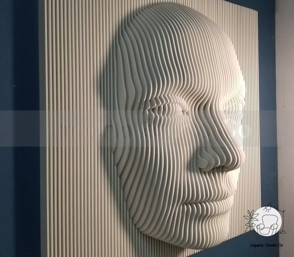 Parametric Face Wooden Wall Sculpture