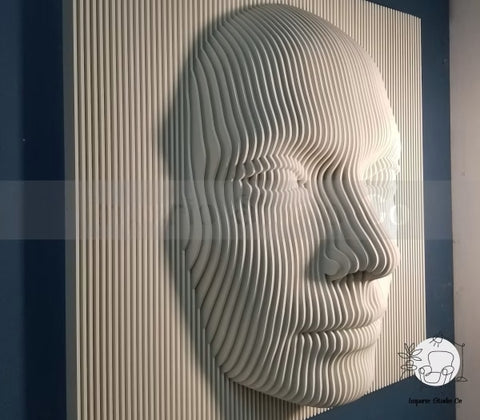 Parametric Face Wooden Wall Sculpture