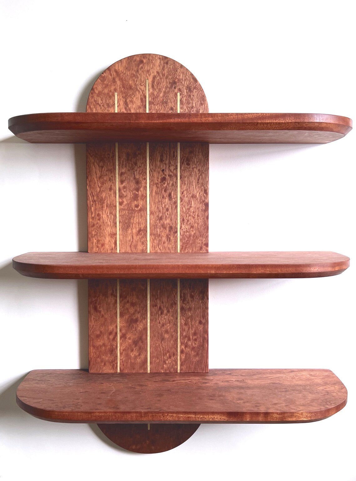 Draper Shelf – Walnut with Brass inlay