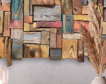 Reclaimed Wood Wall Art Geometric