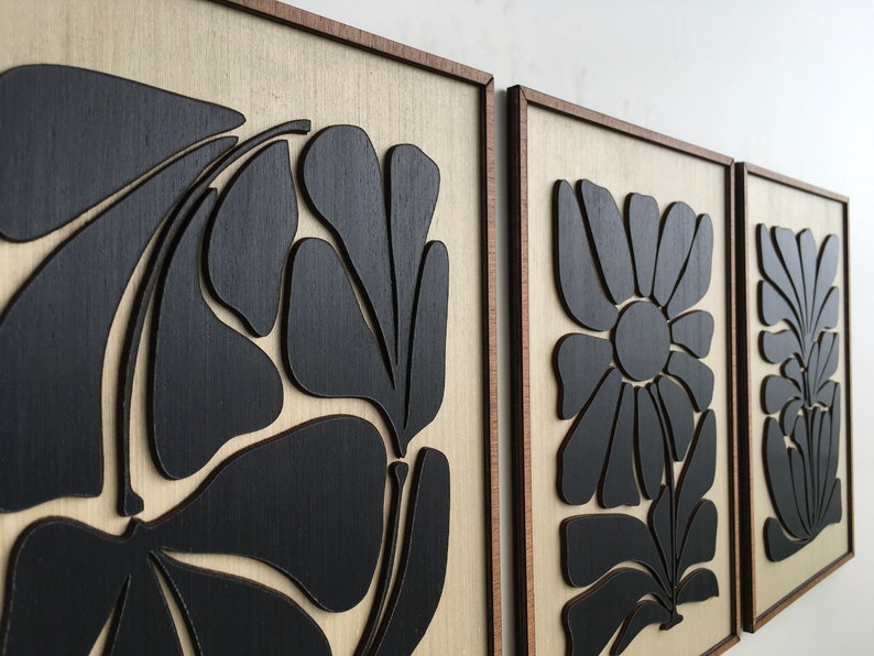 Tropical Leaf Wood Wall Art – Mid Century Modern wall art