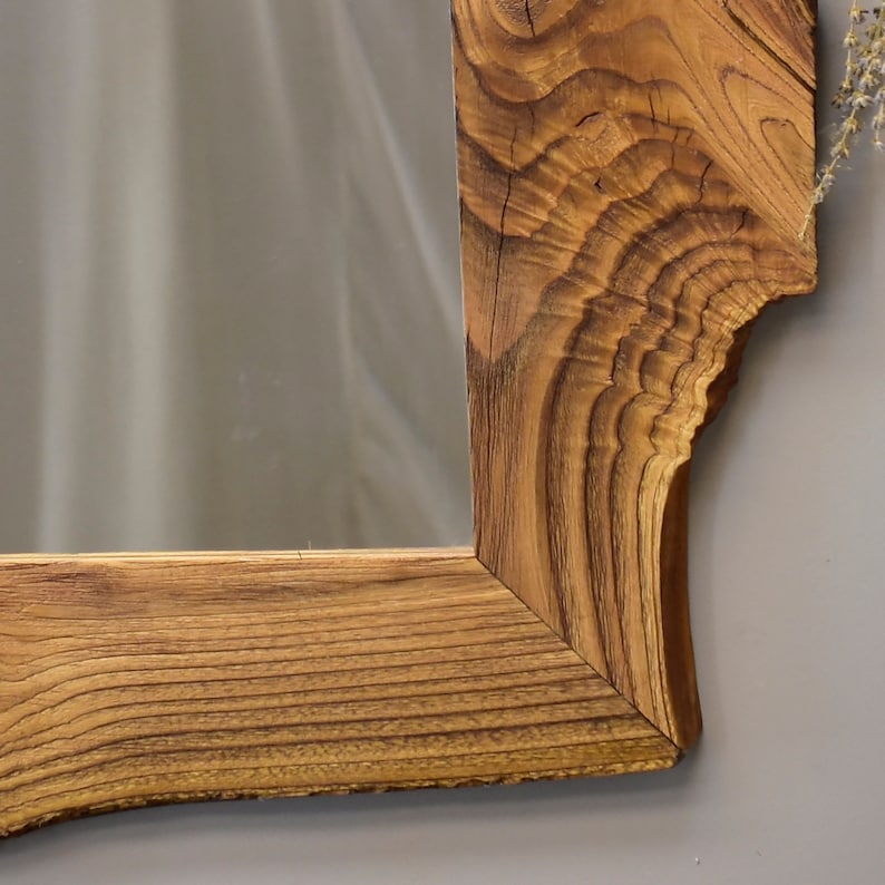 Rustic chestnut wood mirror,natural wood