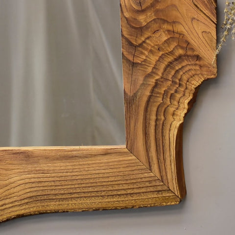 Rustic chestnut wood mirror,natural wood