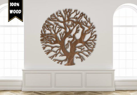 Large Tree of Life Circle Wood Art