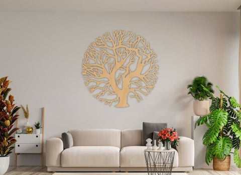 Large Tree of Life Circle Wood Art