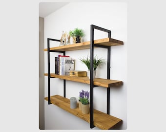 Loft-Style Double Shelf in Pine – Wall Mounted