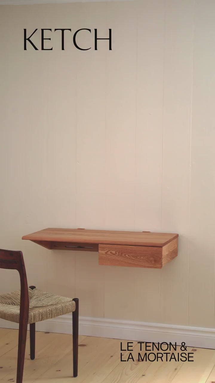 Modern Floating Desk with Shelf