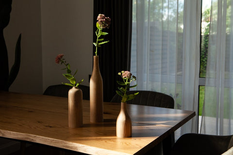 Handmade Wood Vase Trio